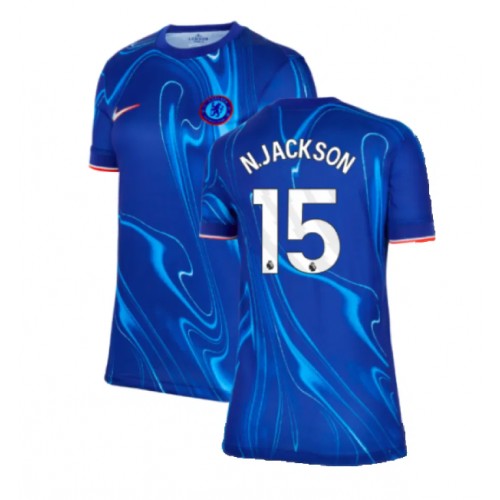 Fotballdrakt Dame Chelsea Nicolas Jackson #15 Hjemmedrakt 2024-25 Kortermet